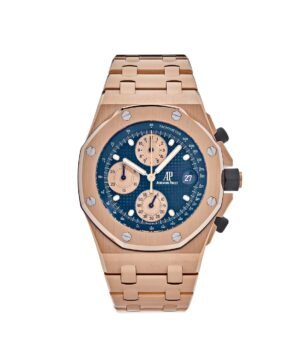 Audemars Piguet Royal Oak Offshore 26238OR.OO.2000OR.01 Chronograph 'Brick' Rose Gold Blue Dial
