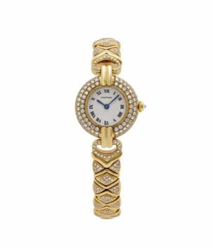 Cartier Colisée 'Ladies' Yellow Gold White Dial Diamond Bezel