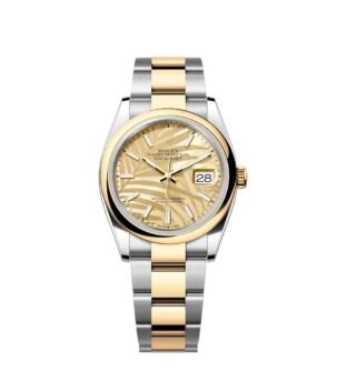 Rolex Datejust 36 126203 Stainless Steel Yellow Gold Palm Motif Dial