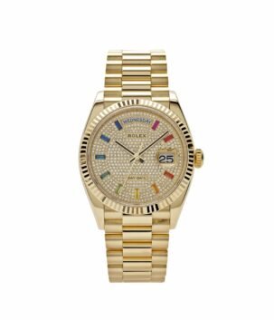 Rolex Day-Date 36 128238 Yellow Gold Diamond-Paved
