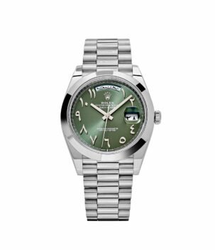 Rolex Day-Date 40 228206 Platinum Olive Green Arabic Dial