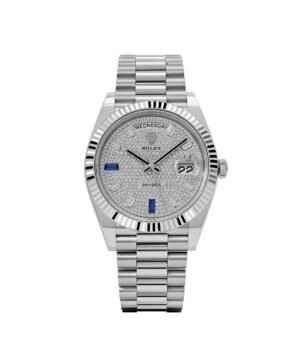 Rolex Day-Date 40 228236 Platinum Pavé Diamond Dial