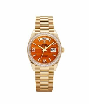 Rolex Day-Date 36 128398TBR Yellow Gold Carnelian Diamond