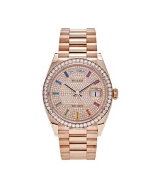 Rolex Day-Date 36 128345RBR Rose Gold Rainbow Diamond