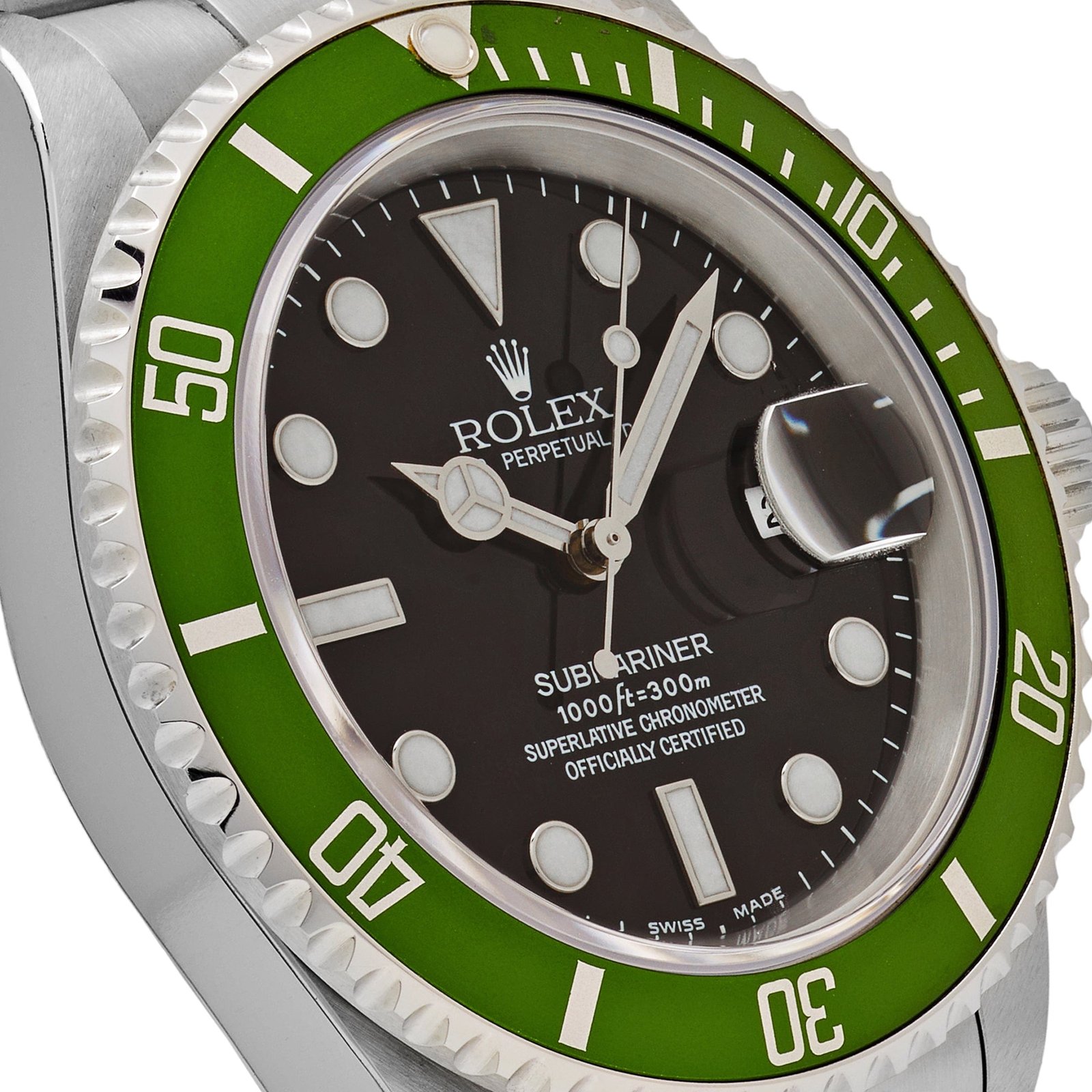 rolex-submariner-date-16610lv-kermit-bezel-flat-4-stainless-steel-black-dial-oyster-2003-rolex-42047137808628