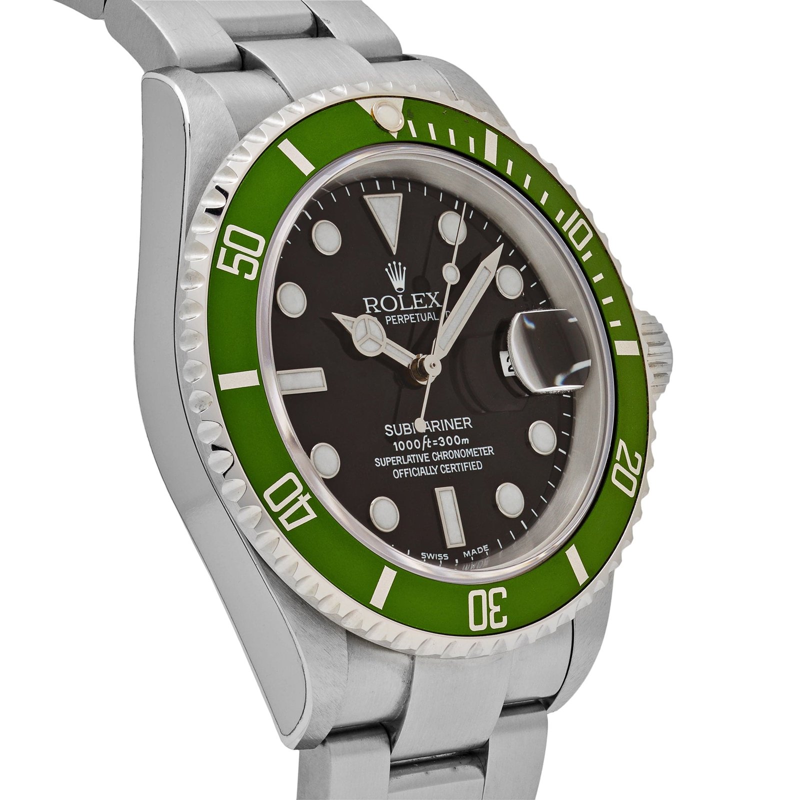rolex-submariner-date-16610lv-kermit-bezel-flat-4-stainless-steel-black-dial-oyster-2003-rolex-42047137906932